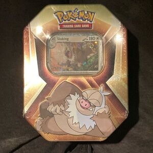 Pokemon Trading Card Tin - Gold and Brown